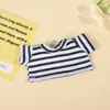 Roupas de boneca em estoque, roupas de boneca de algodão de manga curta, brinquedo de pelúcia 10CM camiseta simples de cor sólida, top para vestir atacado