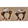 Tiara Fofa de Pelúcia com Estampa de Leopardo, Alto Valor Estético, Tiara de Gatinho Exquisita para Lavar o Rosto, Maquiagem e Higiene Pessoal, Novo Modelo 2026