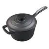 Olla Pequeña de Hierro Fundido para Estofados, Olla para Sopa, Olla para Leche Suplemento Alimenticio, Sartén Pequeña para el Hogar, Sartén Profunda Antiadherente Espesada Sin Recubrimiento