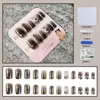Venta Directa Personalizada de Fábrica Uñas Cortas, Medias y Largas para Manicura, Uñas Portátiles de Fototerapia Hechas a Mano, Pegatinas para Uñas, Estilo de Lujo Accesible 24 Piezas
