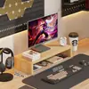 Suporte para monitor de computador, prateleira de exibição para escritório, suporte para laptop, estante estendida, organizador de mesa