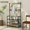 Zapatero Doméstico, Perchero para Dormitorio, Almacenamiento, Casa de Alquiler, Estante de Almacenamiento Multifuncional, Zapatero Integrado Simple para Abrigos y Sombreros
