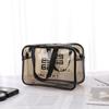 Bolsa de cosméticos transparente de grande capacidade, bolsa de higiene pessoal à prova d'água em PVC, bolsa de armazenamento portátil, bolsa de viagem para cuidados com a pele, bolsa de armazenamento de cosméticos