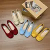 Zapatos Individuales Versátiles para Mujer, Cómodos Planos de Punta Redonda, Tela Suave, Zapatos Retro para el Trabajo en Nuevo Estilo Chino con un Pequeño Lazo