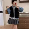 Chaleco de punto estilo universitario para mujer, nuevo diseño otoño/invierno, suéter de cuello redondo, top interior tipo chaleco para mujer
