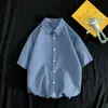 2021 Nueva camisa de manga corta para hombre estilo Hong Kong talla grande casual corte holgado ropa CY02