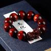 Pulseiras Pixiu Esculpidas em Sândalo Verde, Sândalo Roxo, Jacarandá, Sândalo Sangue para Homens e Mulheres, Pulseiras de Estilo Étnico