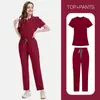 Comércio Exterior Exportação Roupa de Trabalho Cirúrgica para Doutor e Enfermeiro Roupa para Lavar as Mãos Gola V Fina Cor Lisa Secagem Rápida Uniformes de Enfermeiro Masculino e Feminino