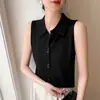 Nuevo Tejido de Punto sin Mangas para Mujer Primavera y Otoño, Chaleco Elegante Versátil con Cuello, Diseñado para Usar en Capas como una Camisa POLO