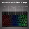 Teclado Bluetooth retroiluminado colorido teléfono móvil tableta 10 pulgadas 7 pulgadas luminoso Ruso Teclado inalámbrico Bluetooth iPA luz colorida