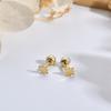 Pendientes Jiyana S925 de plata con forma de estrella y luna para orejas, ideales para dormir sin tocar las orejas.