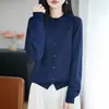 Cárdigan Fino de Color Sólido Sin Costuras con Cuello Redondo, Suave y Muy Elástico, No Te Hará Sentir Sofocada, Combinado con un Vestido Camisola, Suave y Adelgazante para Mujeres