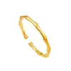 Pulsera de Bambú Imitación Oro de Alta Venta con Diseño de Prosperidad Ascendente, Estilo Chino Pulsera de Bambú con Oro de Arena Vietnamita Incrustado con Circonita Joyería al por Mayor