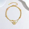 Joyería de Acero de Titanio de Dongguan No se Desvanece en Verano, Pulsera de Moda con Corazones Apilados de Lujo Ligero para Mujer, Pulsera de Acero Inoxidable de Gama Alta