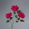 Flor Artificial Rosa para Casamento 3 Cabeças Rosa Diamante Flor para Guia de Caminho de Casamento Decoração de Parede de Flores Arranjo de Flores de Seda Flor de Plástico Lote