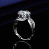 Anillo de diamantes de imitación de 5 quilates con forma de huevo de paloma de diamantes grandes de TikTok para mujer