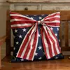 Funda de Almohada Transfronteriza para el Día de la Independencia con Estampado de Estrellas y Rayas, Cojín de Asiento, Decoración Interior Festiva, Cojín para Sofá