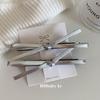 [HHBABY KR] Pasador Coreano de Plata con Lazo de Cuero Dulce y Fresco Pasador Lateral Femenino