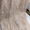 Tecido de renda leve, tecido de saia vazada jacquard de renda com folhas, material de renda