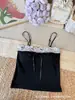 Estilo Dulce Encaje Patchwork Lazo Hombros Descubiertos Espalda Hermosa Sin Tirantes Puro Deseo Camiseta sin Mangas Top Adelgazante para Mujer