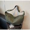 Bolso Bandolera Gran Capacidad Artístico Simple Bolso Media Luna Dumpling Estilo Perezoso Casual Color Sólido Bolso de Hombro Mori Mochila Escolar