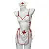Lingeries Bonitas, Sexys e Interessantes, Adoro o Traje de Enfermeira Transparente, Uniforme com Costas Nuas, Tentação Pura de Desejo Doce Jogo de Role Play