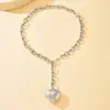 Collar Colgante Simple de Amor Transfronterizo Europeo y Americano Estilo Frío Retro Cadena para Clavícula en Forma de Corazón Fabricante Venta al por Mayor