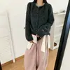 Cardigã de tricô de mohair macio e fofo para mulheres, gola redonda, de abotoamento simples, caimento solto, casaco suéter curto, disponível em várias cores, pronto para envio e personalizável