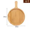 Bandeja de bambú para pizza, tabla PIZZA para pan de pizza, bandeja de madera maciza para pastel de bocadillos de bistec, suministros para restaurante