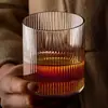 Estilo Ins Patrón Vertical Japonés Vidrio Creativo Rayas Finas Vidrio Transparente Hogar Taza de Cerveza Café Leche