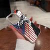 Funda de Teléfono Bandera Americana Apple 18Promax Águila iPhone 17 Color Plata 16 Funda Protectora para Hombre PC Dura