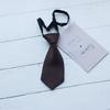 Corbata pequeña ultracorta casera para mujeres perezosas, estilo universitario lindo, marrón retro, marrón, negro