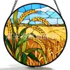 Colgante de vidrio de espiga de trigo dorado transfronterizo, decoración colorida para el hogar, decoración de ventana, atrapasoles para el jardín