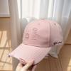 Gorra de béisbol vintage con parte superior rígida y rasgada, estilo coreano, personalizada, informal, para viajes al aire libre, con protección solar.