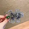 Pinza para el Cabello de Flor de Cristal de Lujo Ligero Retro de Gama Alta, Pinza de Pato, Pinza para Flequillo Lateral, Accesorio para el Cabello de Moda y Versátil