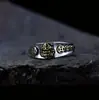 Anillo de plata pura S925 estilo vintage amarillo del dios de la riqueza, diseño de dinero personalizado, nuevo estilo chino, energía esotérica, diseño de nicho, anillo ajustable