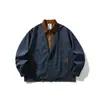 Ru Meng Marca de Moda Retro Americana Chaqueta de Trabajo Falsa de Dos Piezas para Hombre Otoño Silueta Holgada Versátil Casual para Pareja Ropa de Abrigo