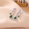 Brincos Yilu Prata S925 Prata Esterlina Banhado a Ouro Jade Cabacinha Formato U Leve Luxo Incrustado Moda Personalizado Alto Padrão Brincos de Tarraxa