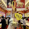 Colgante de Oro para Riqueza Inmediata, Llavero del Año del Caballo del Zodiaco, Colgante para Bolso, Cadena para Teléfono de Calabaza, Regalo para el Año de Tu Nacimiento