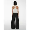 Pantalones de Plisado de Plátano, Pantalones de Pierna Ancha, Estructura de Cintura Baja, Corte Curvo, Nuevo Estilo de Moda, Costuras Amarillas, Jeans de Color Original