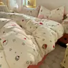 Versión AB Fresco Estampado de Dibujos Animados Juego de Cuatro Piezas de Felpa de Leche Juego de Tres Piezas Funda de Edredón Individual Peso Alto Cálido Bueno para Dormir Amigable con la Piel