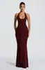 2026 Moda Femenina Transfronteriza Estilo Europeo y Americano Nuevo Vestido Bodycon Ajustado con Empalme de Cinta y Cuello Halter