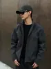 Chaqueta Corta de Retazos Desconstruida Estilo High Street Transfronteriza para Hombre, Tacto de Alta Gama, Hombro Estándar, Chaqueta de Béisbol, Cuello Alto, Chaqueta Bomber