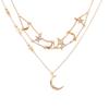 Europa y Estados Unidos moda de joyería transfronteriza creativa estrella de cinco puntas luna creciente personalidad collar de mujer tendencia collar de temperamento