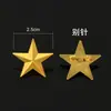 Parafuso de Metal Estrela Grau Funcionário Distintivo Decorativo Estrela de Cinco Pontas Distintivo de Cinco Pontas Distintivo de Gola Chapéu Peito