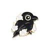 Bonito Dos Desenhos Animados Preto Pequeno Corvo Estilo Broche Criativo Animal Série Little Seal Bat Combinação Crachá terno