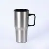 Vaso térmico transfronterizo de 20 oz con asa, gran capacidad, portátil, apto para uso en coche, con interior de plástico y exterior de acero, personalizable