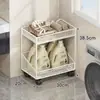 Estante de Almacenamiento para Baño, Estante de Almacenamiento de Huecos de Múltiples Niveles, Carrito de Piso para Detergente de Lavandería junto a la Lavadora en el Inodoro