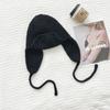 Gorro de lana estilo coreano para mujer, gorro con orejeras para otoño e invierno, gorro pequeño con aspecto de cara, gorro de punto cálido combinable estilo japonés 2023, gorro con circunferencia de cabeza grande