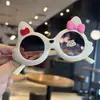 Novos óculos de sol para gatinhas desenho animado fofo laço óculos de sol para meninas foto anti-ultravioleta fofo